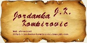 Jordanka Kompirović vizit kartica